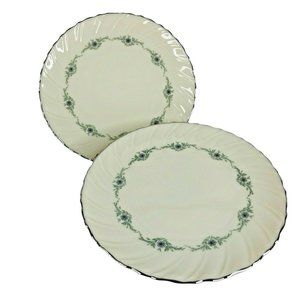 2 Lenox China Musette Salad Dessert Plates 7 7/8” Platinum Trim F507 VTG USA